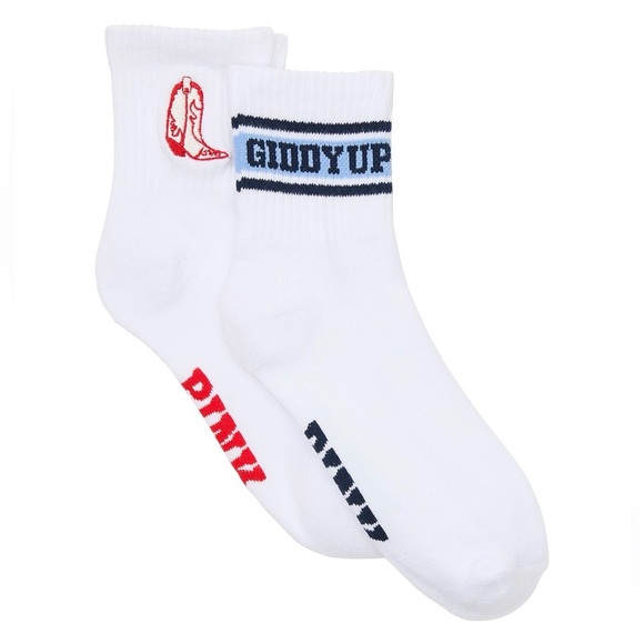 PINK Victoria's Secret Accessories - PINK Victoria's Secret “Giddy Up” 2 Pack Quarter Socks- NWT